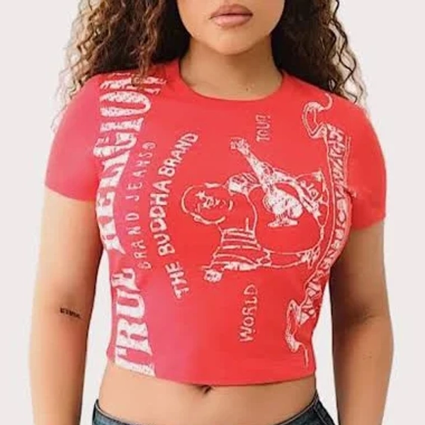 True Religion Women's Heritage Logo Baby T-Shirt