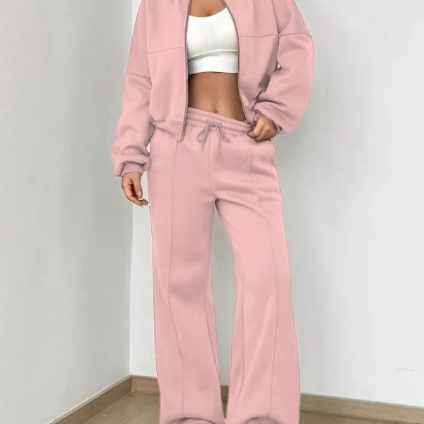 2 Pieces Long Sleeve Jacket & Sweatpants Set