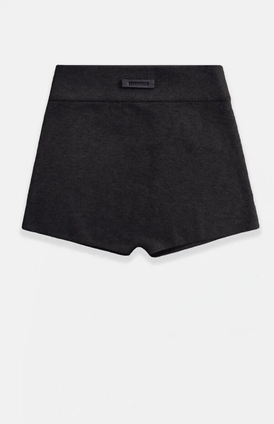 Women's Jet Black Knit Boxer Shorts