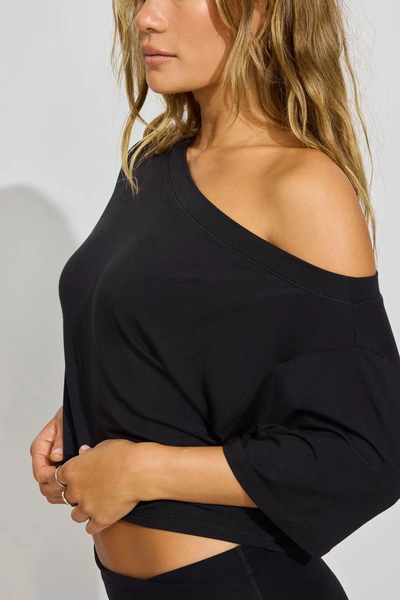 Wide Boat Neck Banded Tee