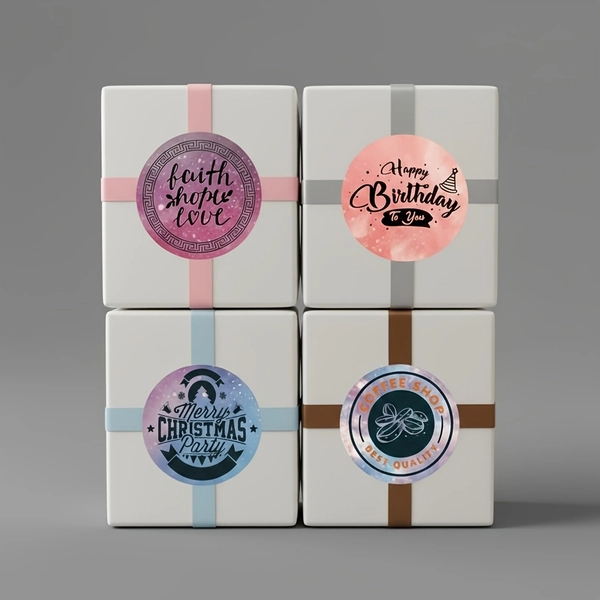 [Thermal Labels] 500 Round Thermal Labels, 2Inch/5cm, 1Roll/140pcs | Thermal Printer Labels for Shipping, Thank You, Logo - Dreamy Starry Sky