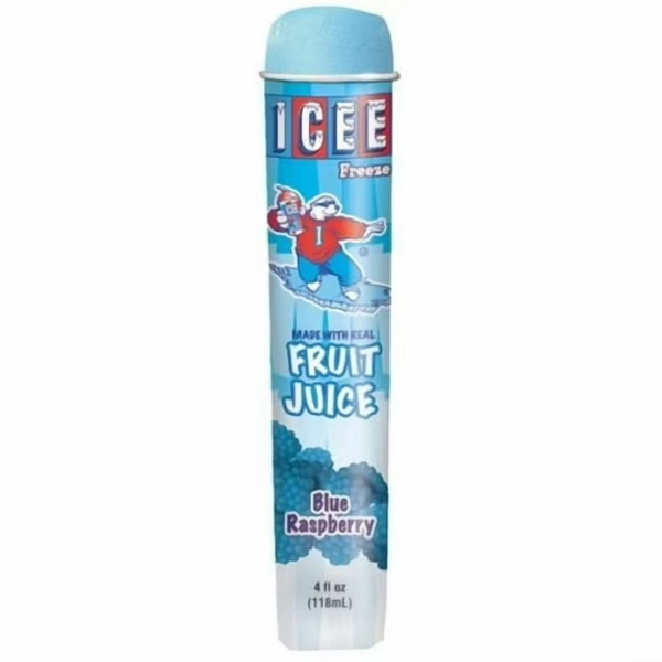 Icee Blue Raspberry Squeeze Up Tubes, 4 Ounce -- 24 per case.