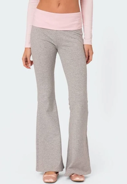 Edikted Women's Molly Contrast Flared Leggings