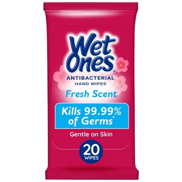 Wet Ones Antibacterial Hand Wipes Travel Pack - Fresh - 20ct