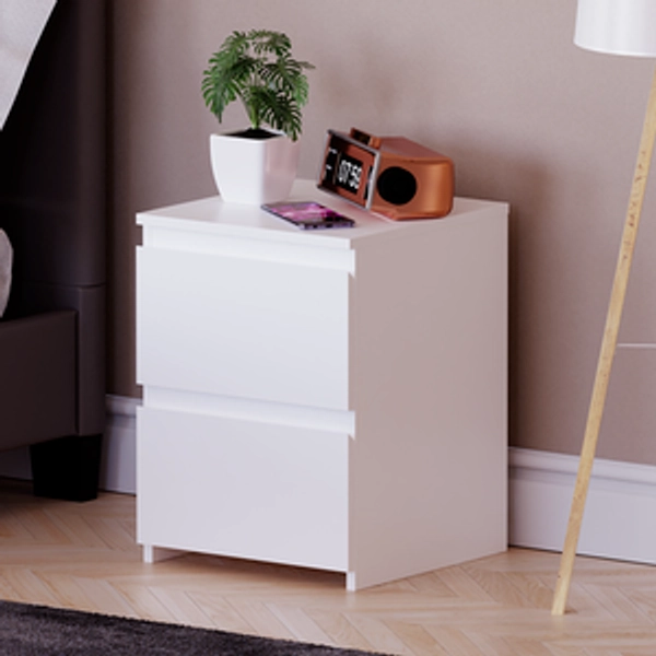 Denver 2 Drawer Bedside Table