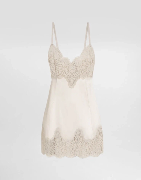 Stretch satin slip dress
