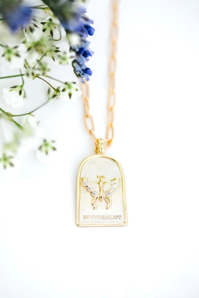 Enneagram Type 4 Butterfly Pendant: Sterling Silver Individualist Necklace