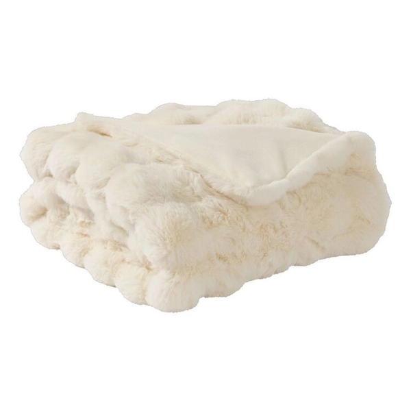 KOO Dante Bubble Faux Fur Throw Ivory 130 x 180 cm | Spotlight Australia