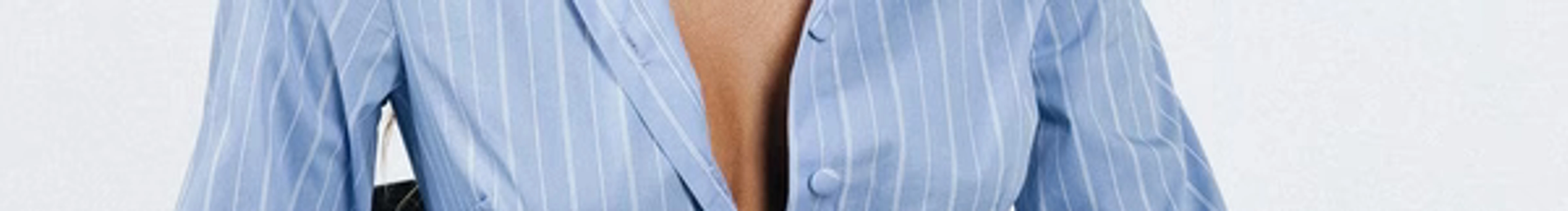 Anni Pinstripe Shirt Blue - US 0 / Blue