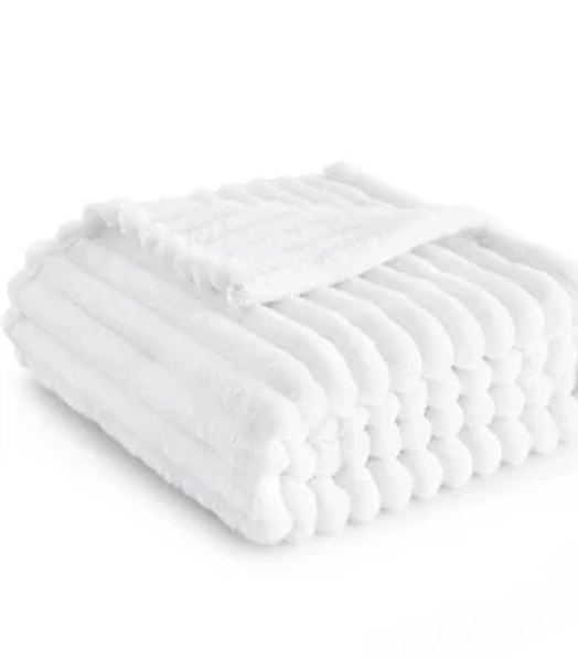 Bedsure Fleece Throw Blanket for Sofa - Fluffy Cosy Warm Blankets for Bed, Soft Cute Single Throw Gifts for Women and Girls, White, 130x170 cm
