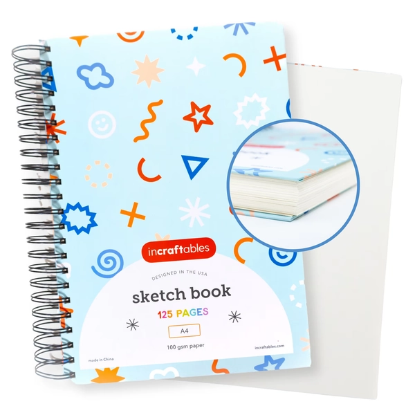 Incraftables Premium Blank Spiral Art Sketchbook, 100 Pages, 8.5” x 11” - Walmart.com