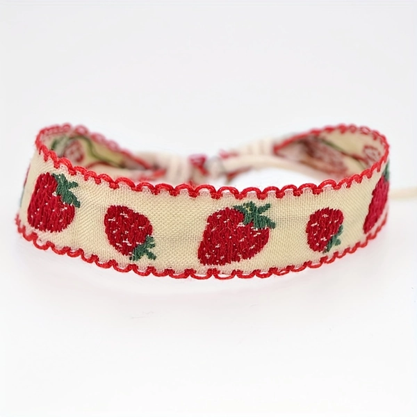 Etnische Stijl Kleurrijke Aardbei Geborduurde Handband Vriendschap Trekband Armband Retro Boheemse Dames Armband