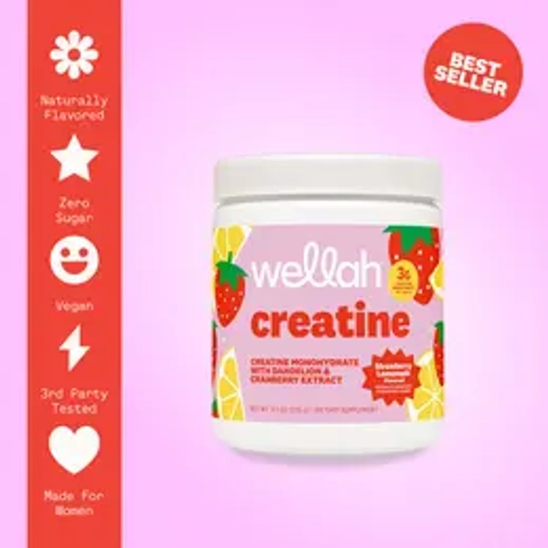 Wellah Nutrition Creatine Monohydrate - 50 Servings, 3g Creatine, Supports Energy, Muscle Recovery & Strength, Cognitive Health Dietary Supplement Powder Fitness