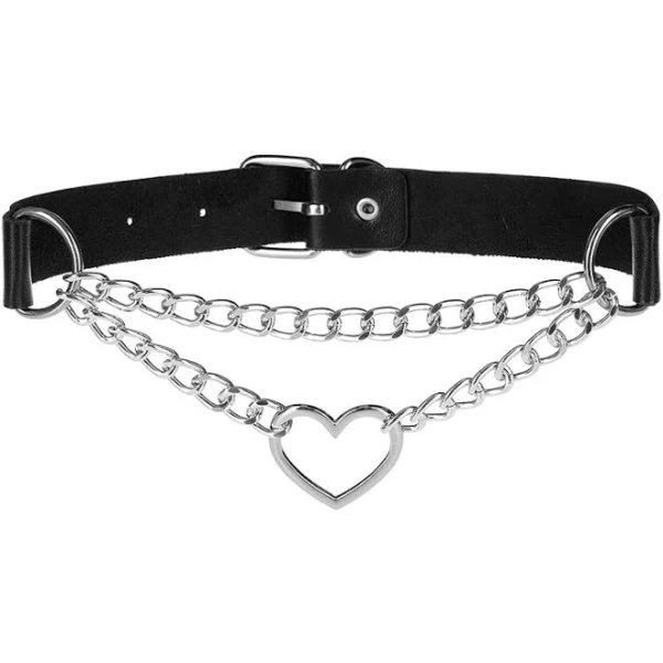 Gothic Fashion Blue Banana Chain Heart Choker