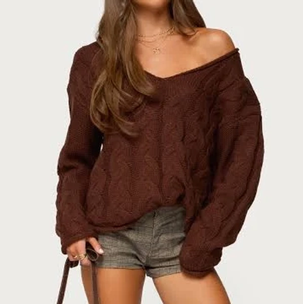 Edikted Women's Inga Oversized Cable Knit Sweater