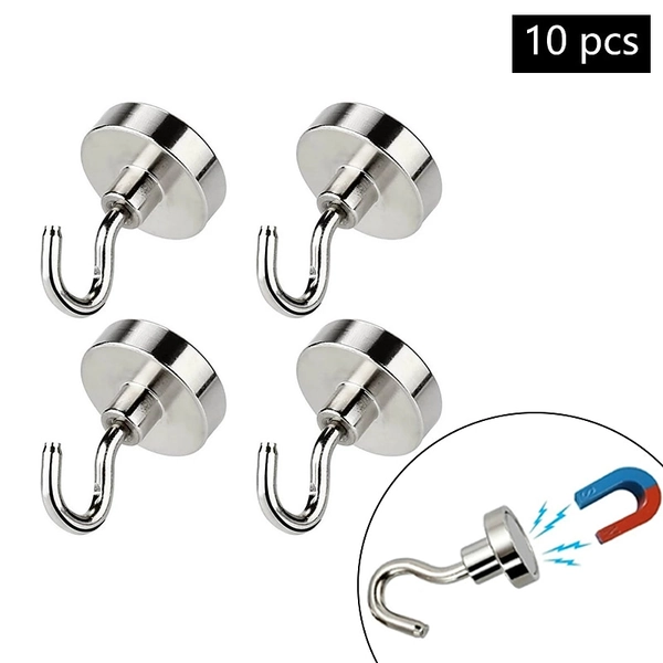 10PCS Strong Neodymium Magnetic Hook Hold Up To 12kg 5Pounds Diameter 20mm Magnets Quick Hook For Home Kitchen Workplace 2026 - $13.2