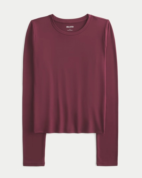 Long-Sleeve Seamless Fabric Crew Baby Tee