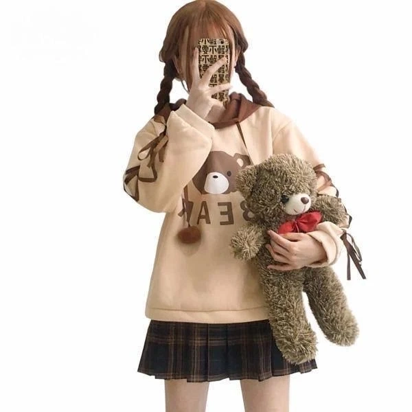 Kawaii Babe Baby Bear Corset Hoodie
