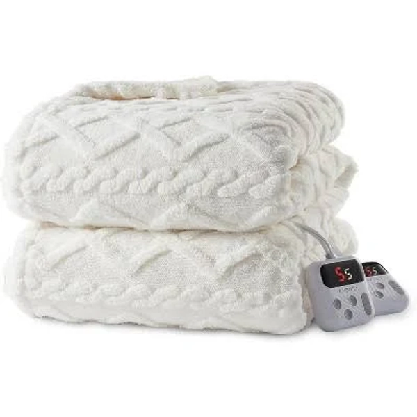 Heated Blanket with 4 Heating Levels, Auto Off, Overheat Protection, Machine Washable,