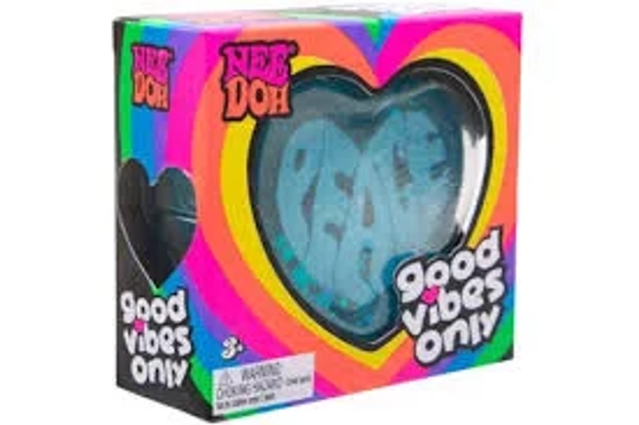 NeeDoh Good Vibes Only Squishy Fidget Toy (Text on Heart May Vary)Blue