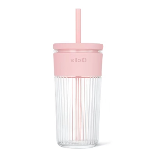 Ello Ava 18oz Straw Tumbler Pink