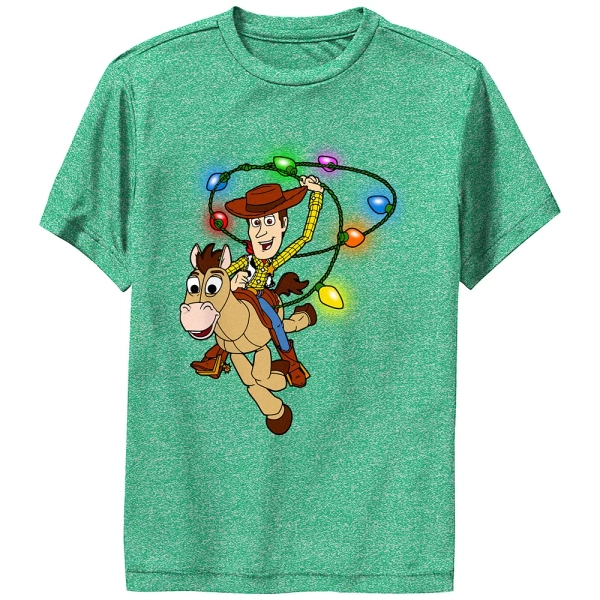 Boys 6-20 Disney / Pixar's Woody And Bullseye Christmas Lights Lasso Performance Graphic Tee