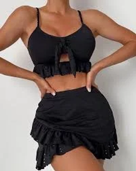WW | Three-Piece Bikini Set with Dress - Black / XL