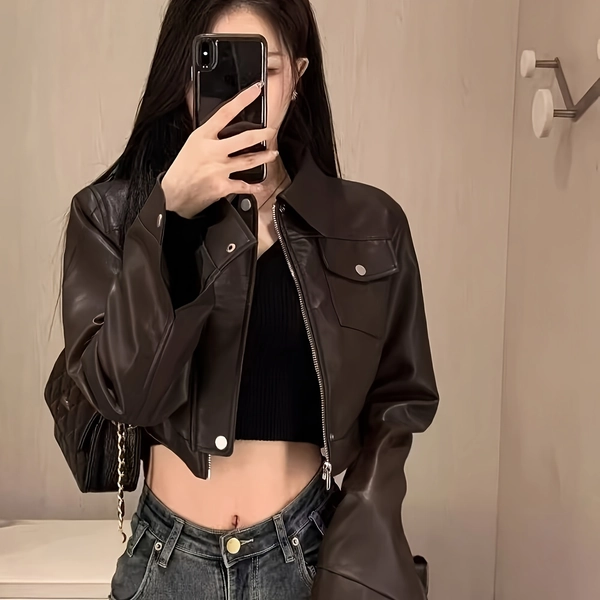 New Autumn/Winter Sweet & Cool Spicy Style Short Jacket for Women, High-End Outerwear with Designer Appeal