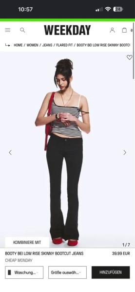 BOOTY BEI LOW RISE SKINNY BOOTCUT JEANS