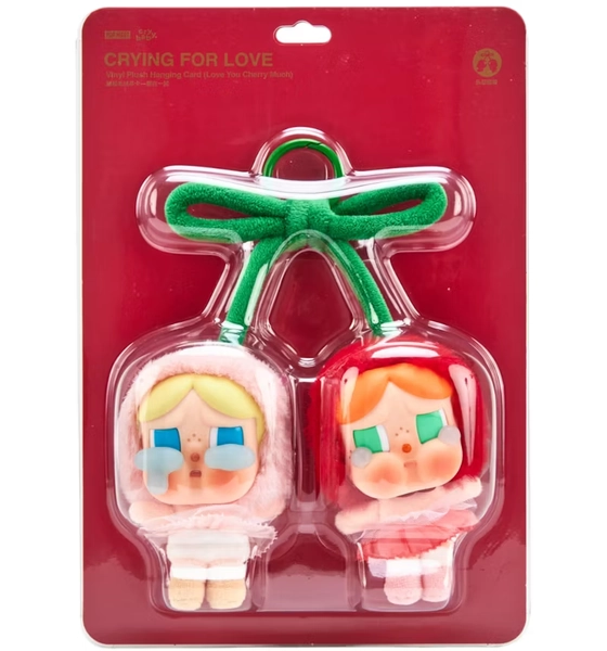 Pop Mart CryBaby Crying For Love Series (Love You Cherry Much) Vinyl Plush Hanging Card