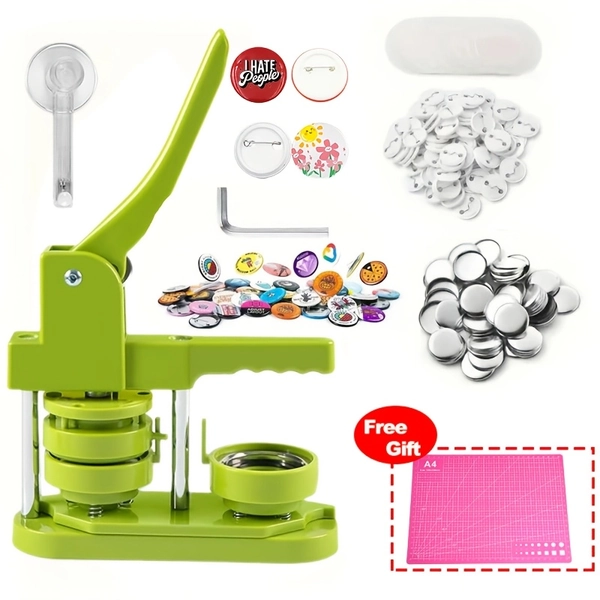 Button Maker Machine 58mm - Installation-Free 58mm (2.25in) DIY Pin Badge Button Maker Press Machine Badge Punch Press With Free 100pcs Button Parts&Pictures&Circle Cutter&Magic Book