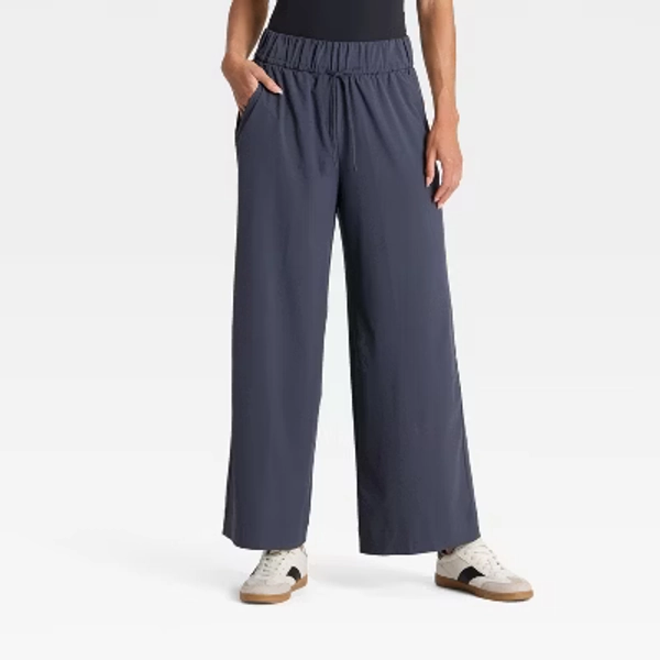 Women's Active Light High-Rise Wide Leg Pants - All In Motion™ Navy Blue M