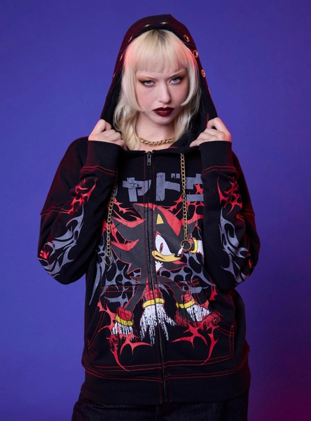 Sonic The Hedgehog Shadow Grommet Chain Girls Hoodie
