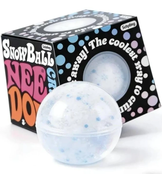 New Schylling Nee Doh SnowBall Crunch Sensory Squeeze Toy Crunch Sound Stress Relief Fidget Ball for
