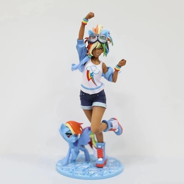 New My Little Pony Rainbow Dash Bishoujo Multicolor PVC Action Figure Toys Gift