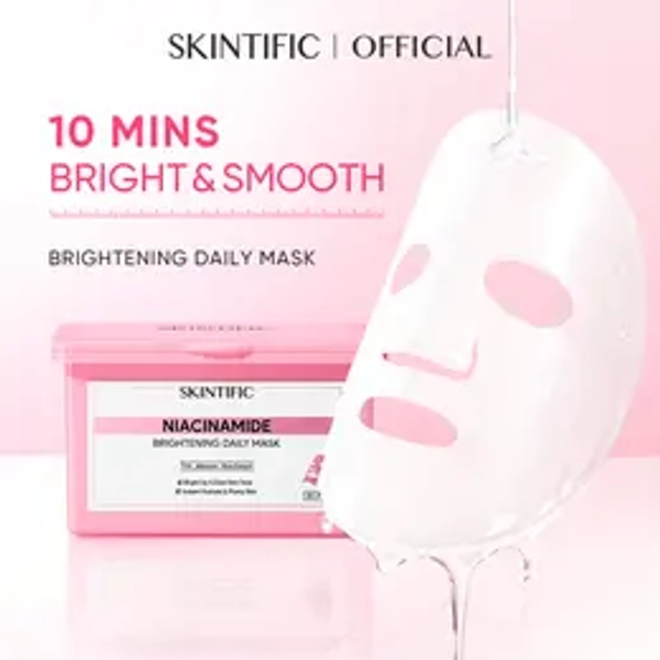 [New Launch] SKINTIFIC Niacinamide Brightening Daily Mask 10-minute daily brightening treatment uneven skin tone 30pcs/box