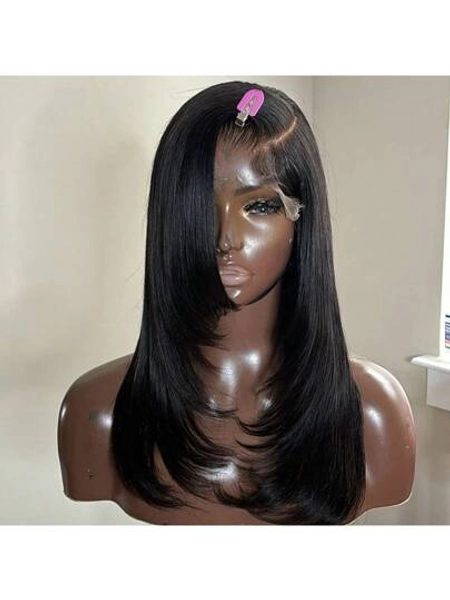5x5 Lace Closure Wig Pre Plucked With Baby Hair Human Hair Wigs For Women Short Straight Bob Wigs Transparent Lace Closure Wigs Brazilian Human Hair Wigs 200% Density