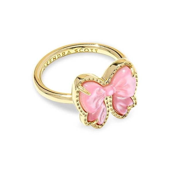 Kendra Scott Haley Mother Of Pearl Bow Ring - Gold