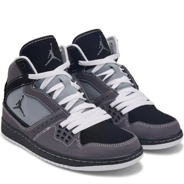 Jordan Kids' 1 Flight Mid Sneaker Big Kid Shoes (Grey/Black) - Size 4.5 M