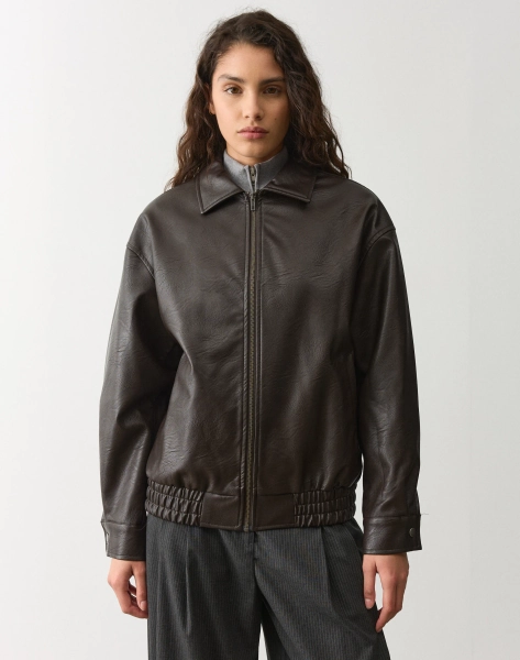 Oversized Faux Leather Jacket