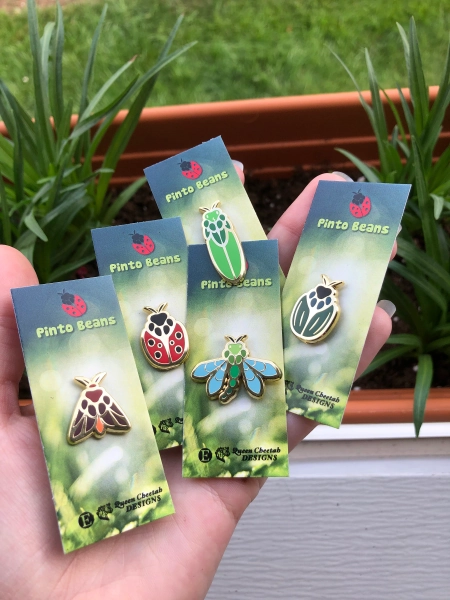 Pinto Beans Mini Enamel Pins: Set 1
