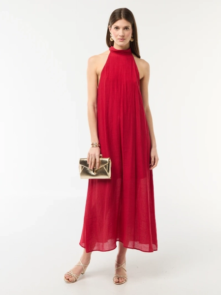 Robe longue sans manches - Rouge