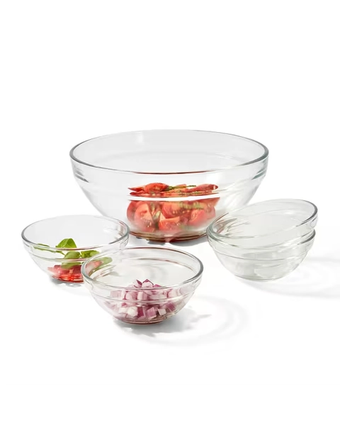 Set of 5 Glass Mixing and Prep Bowls