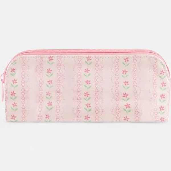Roller Rabbit Daisy Heart Stripe Makeup Bag