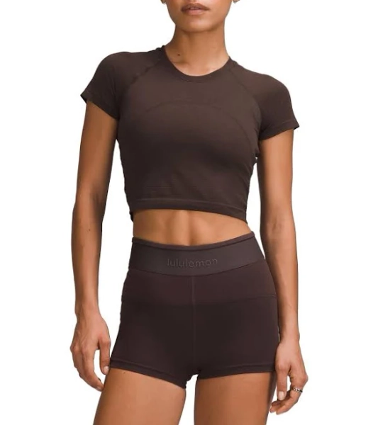 Lululemon Swiftly Tech Cropped Short-sleeve Shirt 2.0 - Espresso/espresso