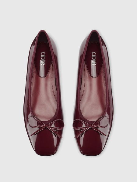 Bowknot Decor Square Toe Ballet Mary Jane Flats