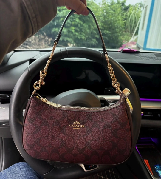 90s Vintage leather red Teri bag  christmas gift