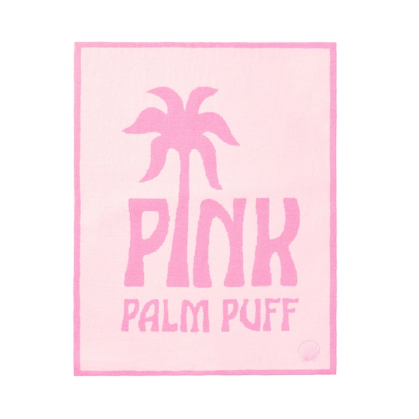 Pink Palm Puff Logo Throw