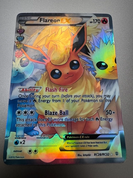 Flareon EX Pokemon Proxy Card Not Real Novelty Gift Radiant Collection RC28