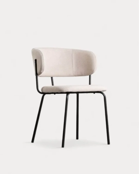 Pack 4 Chaises de Salle à Manger en Tissu et Métal Bonse